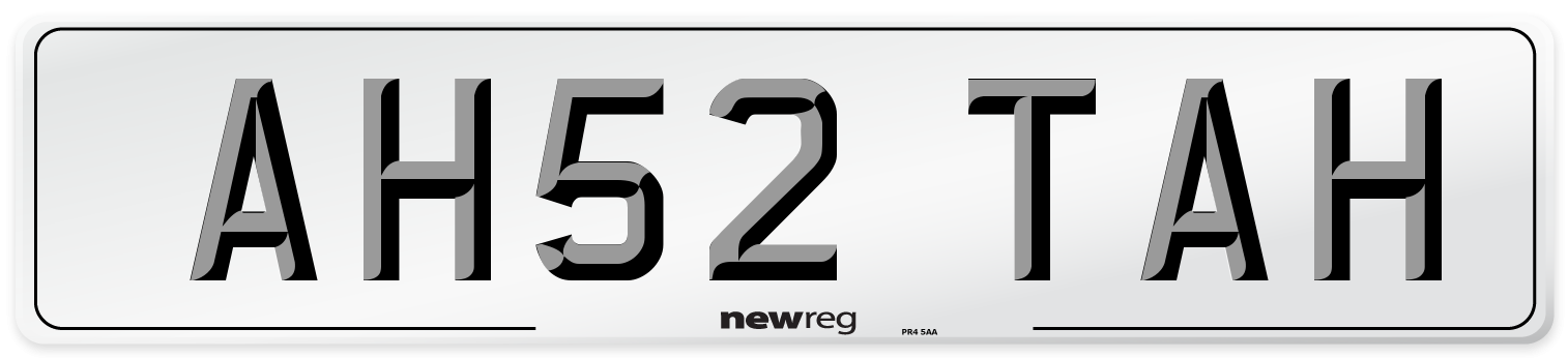 AH52 TAH Number Plate from New Reg
